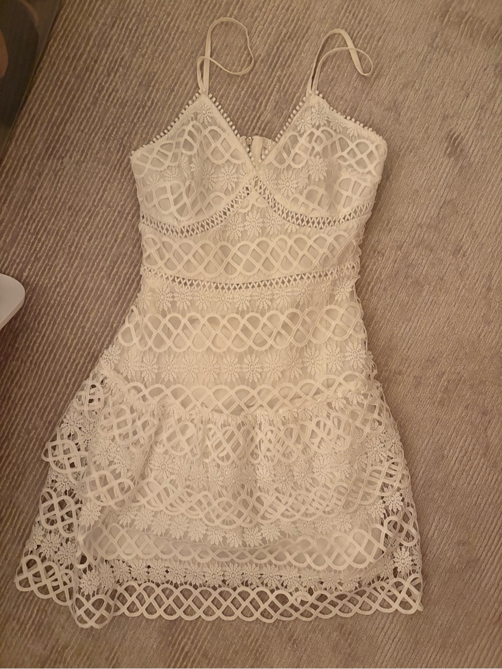 Impressions White Crochet Lace Dress